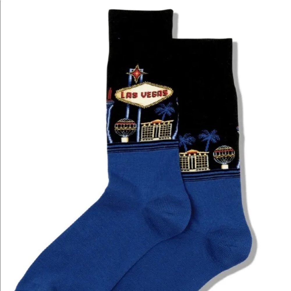 Hotsox Famous Places Las Vegas Casino MGM Crew Socks  10-13